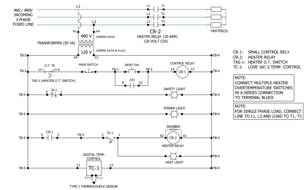 Wiring Schematics for TCD-3430 Digital Process Heat Control
